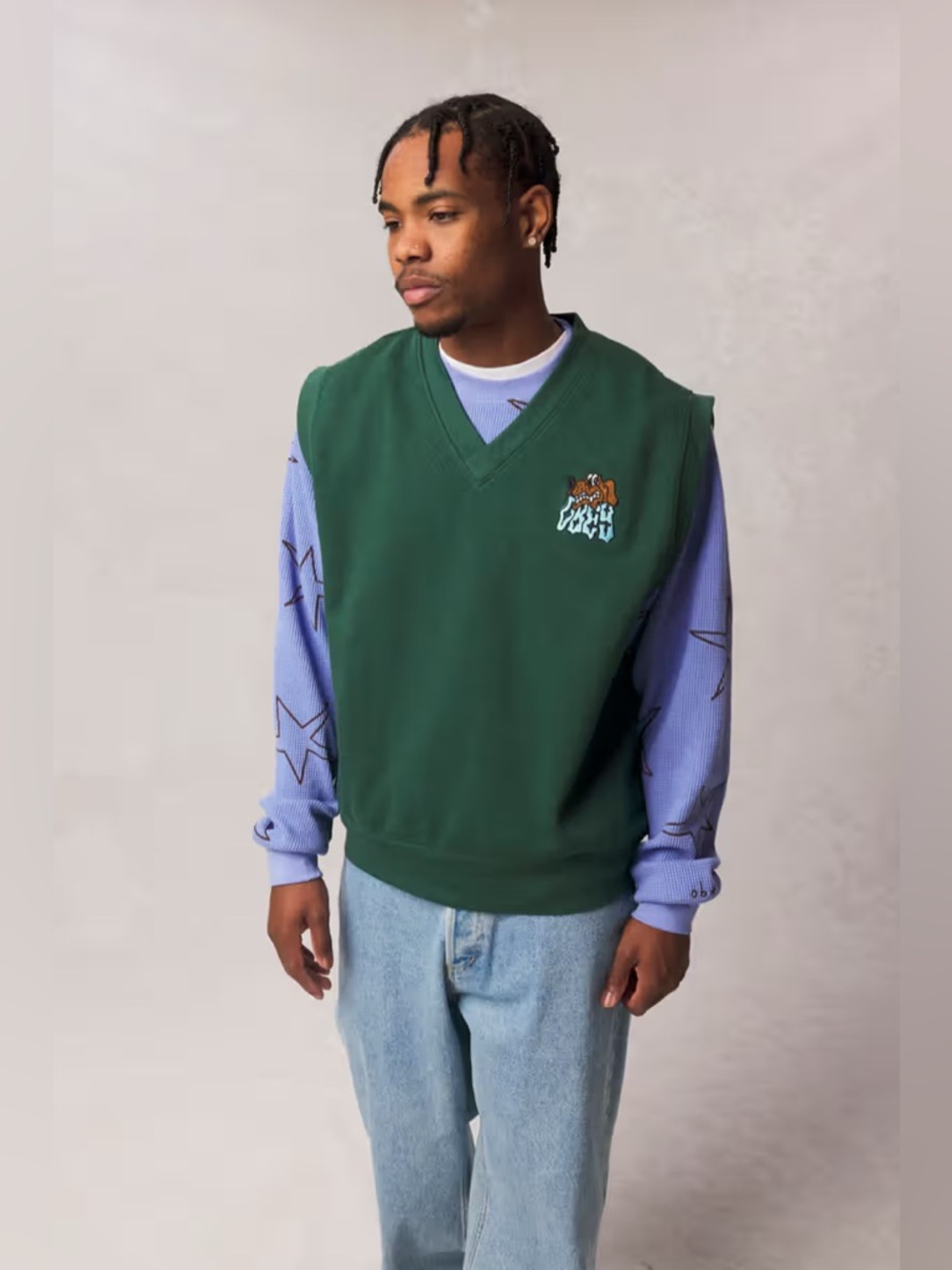 Obey Dark Green Sweatshirt Vest Size XL - Picture 5 of 5
